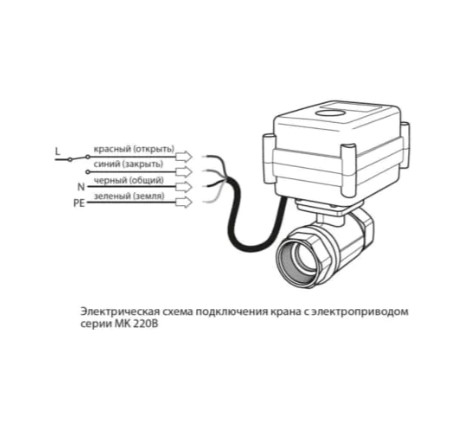 Шаровый кран с электроприводом MK 220В 1-2